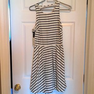 BB Dakota Striped Fit & Flare Dress